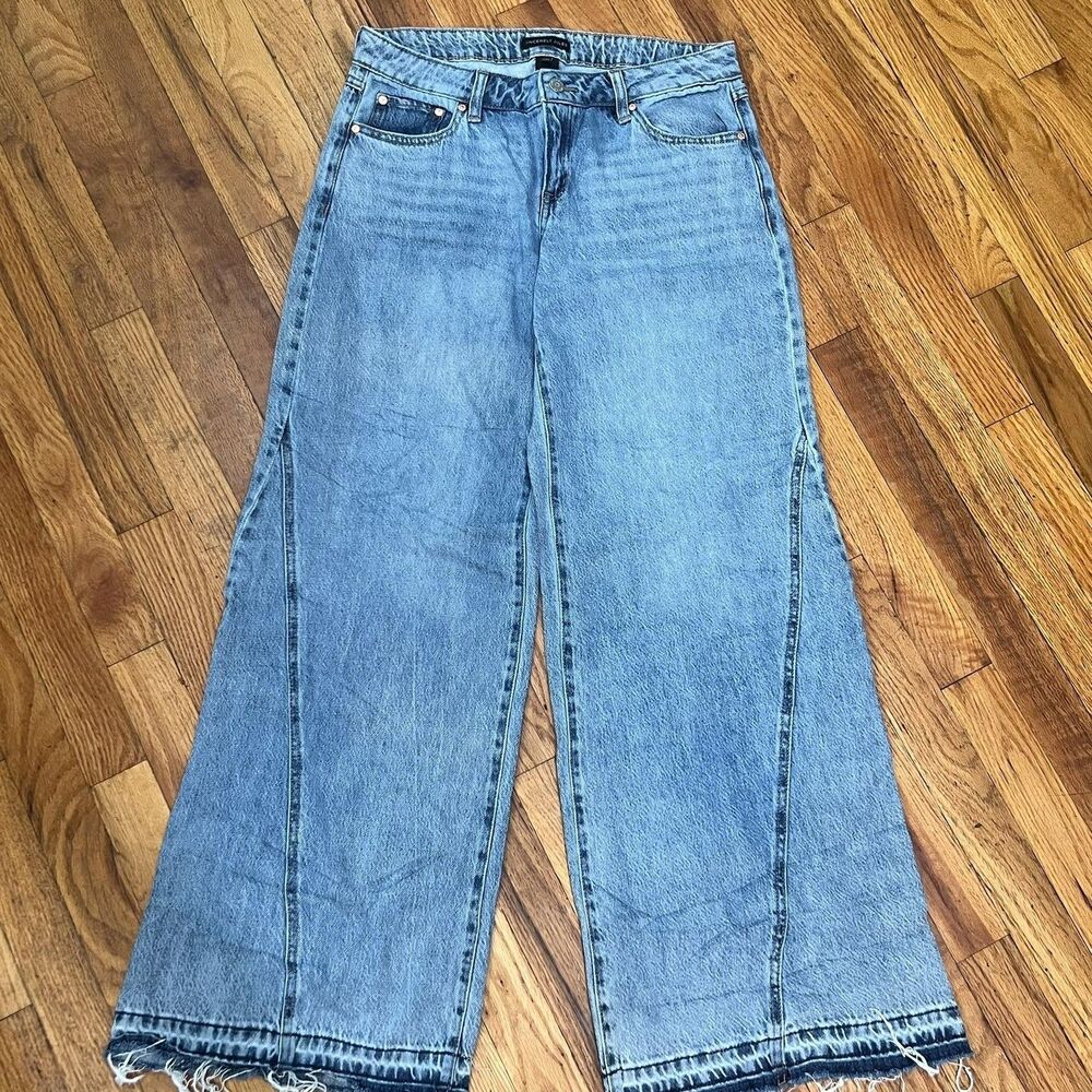 Sincerely Jules Juniors High Rise Wide Leg Light Wash Blue Jeans Size 7/28